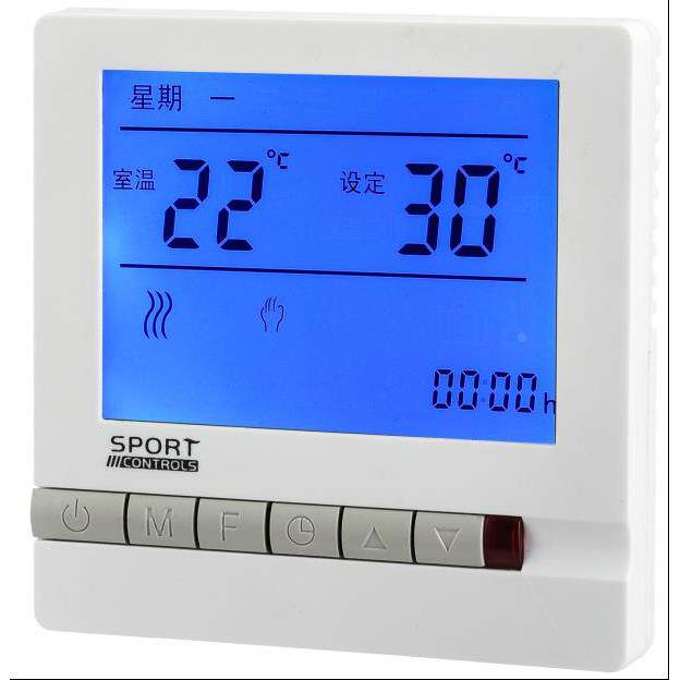 采暖型温控器普通按键水电蓝色背光AC90V~265V单控温双温双控XCD