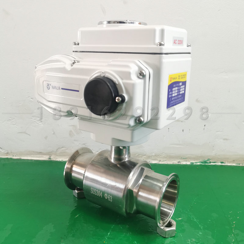 。卫生级电动球阀DN25不锈钢抛光卡盘卡箍快装医药食品级开关调节