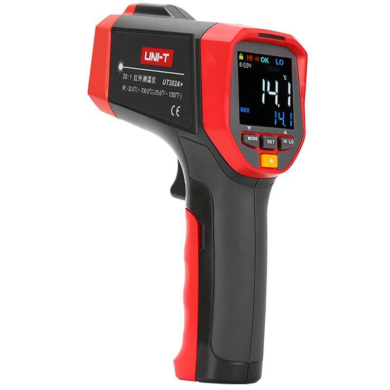 优利德UT302A+/UT303A+手持式彩屏红外测温仪工业测温枪高精度