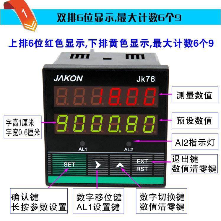 高精度智能电子数显计米器 滚轮式验布机码表 控制停机切割记米器