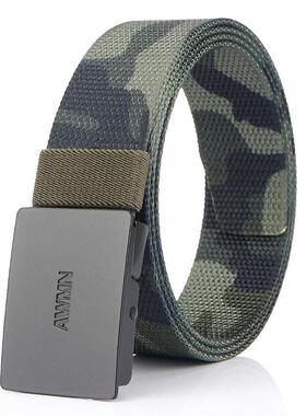 2020新款 AWMN男士弹力尼龙帆布皮带 百搭工装牛仔裤休闲压扣皮带