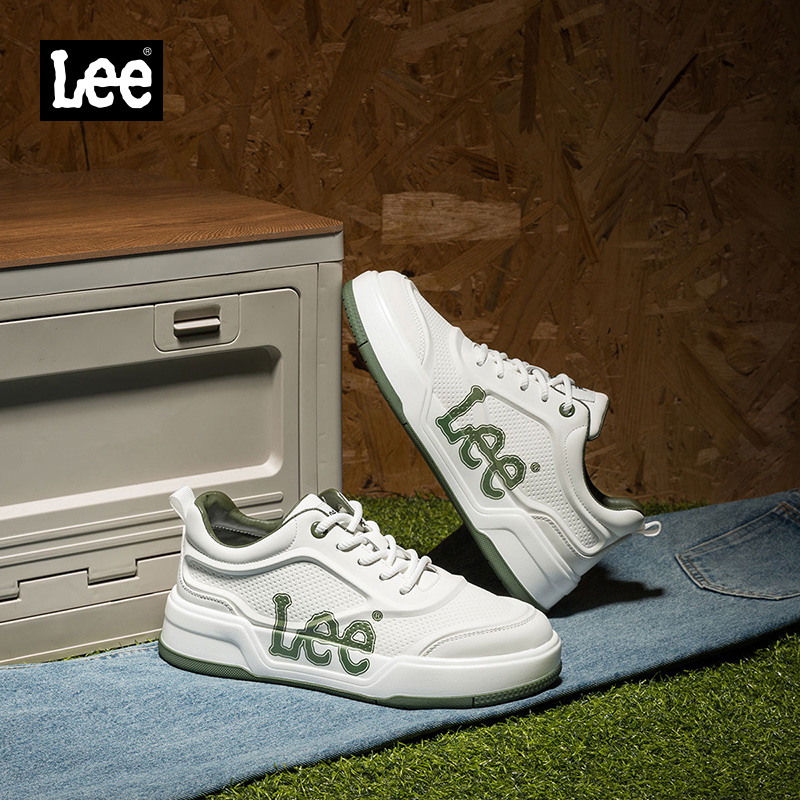 lee真皮男士休闲运动板鞋