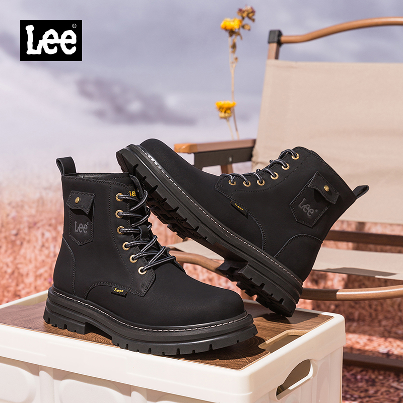 Lee官方真皮男士工装马丁靴
