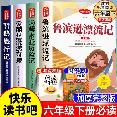 【正版无删减】鲁滨逊漂流记 尼尔斯骑鹅旅行记 汤姆索亚历险记 爱丽丝梦游仙境漫游奇境记 快乐读书吧六年级下册课外书阅读书
