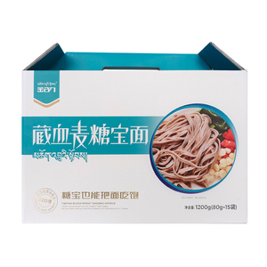 藏血麦优选金谷力糖宝面含硒营养粗粮杂粮纯素面条80g*15袋