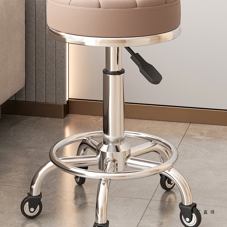 美容凳子滑轮理发店椅美容院专用大工凳升降转椅圆凳美发美甲椅子