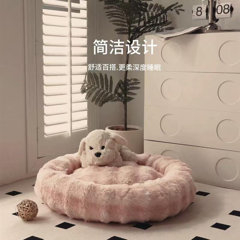 狗窝毛绒方圆形小狗睡觉垫子夏季舒爽小中大型犬四季通用靠垫