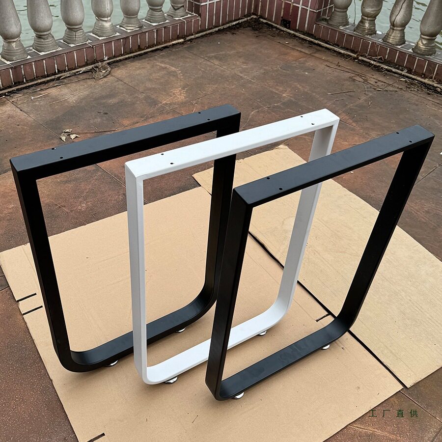 黑色吧台腿餐台脚书桌单边支撑脚橱柜腿台架支架铁艺可调节定 制