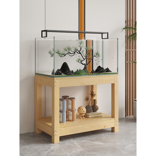 全实木鱼缸放置柜底座底柜柜子桌子架子隔断承重架家用鱼缸架