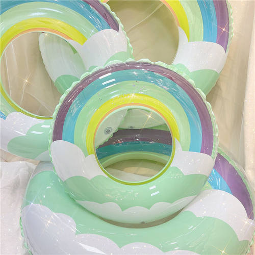 新款儿童游泳圈ins加厚成人充气救生圈婴幼儿腋下圈宝宝大人浮圈