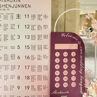 结婚订婚婚礼宴会席位图kt板宾客名单迎宾牌生日宴座位表指引定