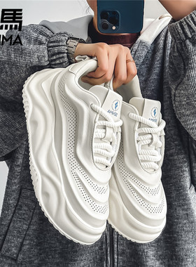 森马男鞋春秋季高级感休闲白色板鞋青少年防水运动厚底增高小白鞋