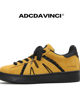 ADCDAVINCI 麦旋风系列磨砂蕾丝边板鞋内增高5CM女鞋赠送三色鞋带