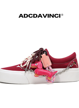 ADCDAVINCI 快乐Dog 新品耐磨厚底帆布鞋趣味狗链设计女休闲板鞋