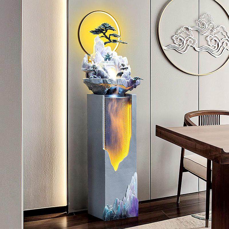 落地流水摆件循环水新中式客厅假山喷泉水景玄关办公室装饰水幕墙,家居饰品,装饰摆件,淘宝优惠券,粉丝福利购,淘宝优惠卷