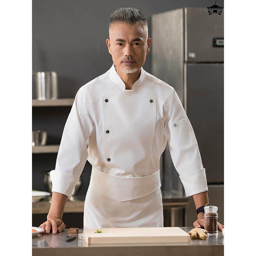 高档厨师工作服男长袖秋冬装酒店饭店烘焙蛋糕店厨师长总厨厨师服