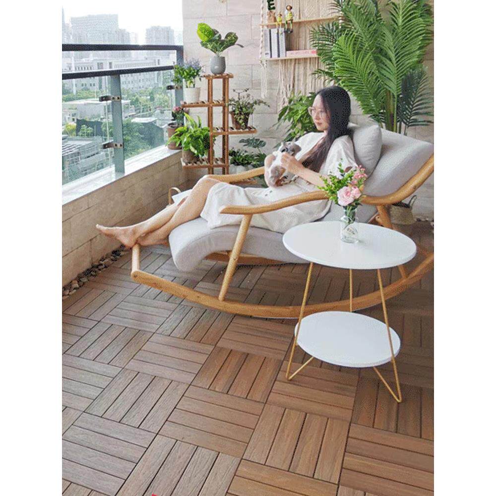 卢卡生态木户外阳台地板自铺设DIY防腐木塑木防水户外庭院露台花