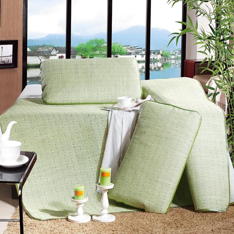 夏季凉席三件套亚草席轻薄草席可折叠学生宿舍单人席子1.51.8m床