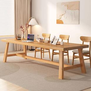 客厅大长书桌实木桌去客厅化大桌子工作台家用电脑桌办公桌学习桌