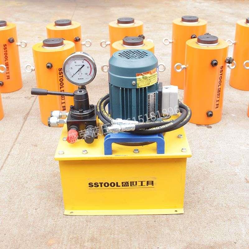 电动液压千斤顶立式两件式同步40T 50T 100T重型液压顶双作用大吨