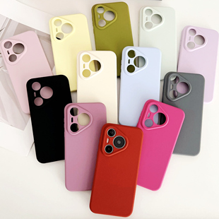 适用华为MATE60 纯色保护壳 P70液态硅胶手机壳mate60Pro保护套P70Pro全包防摔P70ultra简约耐脏PRO