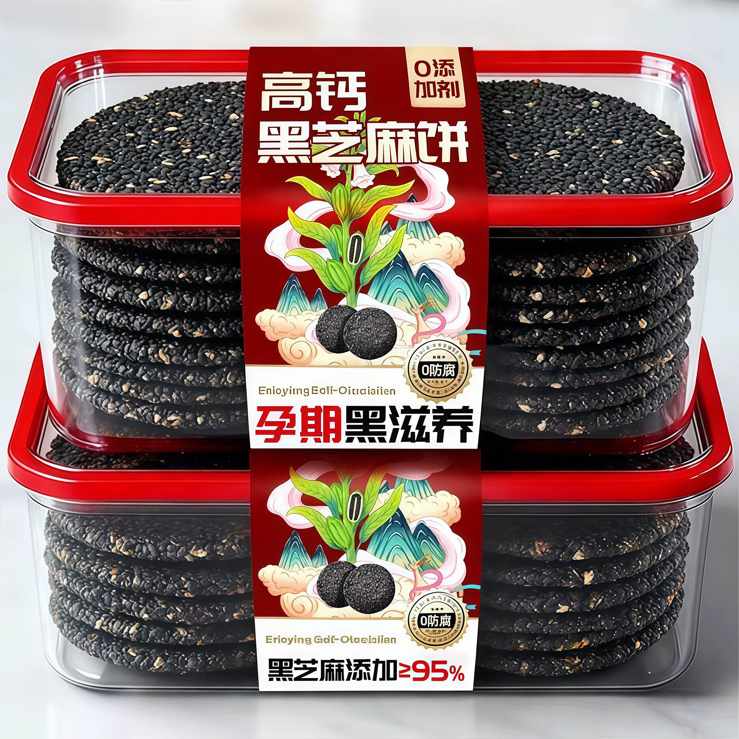 黑芝麻饼包邮无糖黑芝麻糕点孕妇糖尿人儿童老人控糖零食品专用