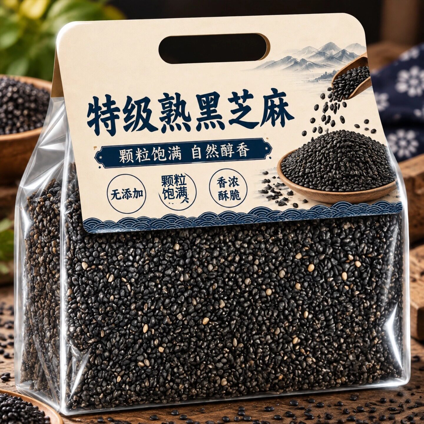 黑芝麻正品官方旗舰店即食免洗干净无添家用厨房烘焙火锅烧烤调味