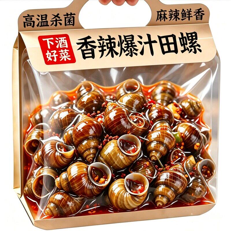 麻辣田螺熟食香辣嗦螺开袋即食冷吃螺蛳解馋下酒菜夜宵解馋小零食