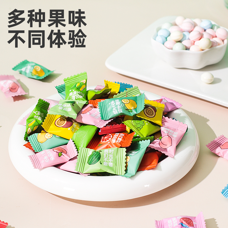 无糖维c薄荷糖网红高颜值清新口气糖果火锅酒店散装水果糖