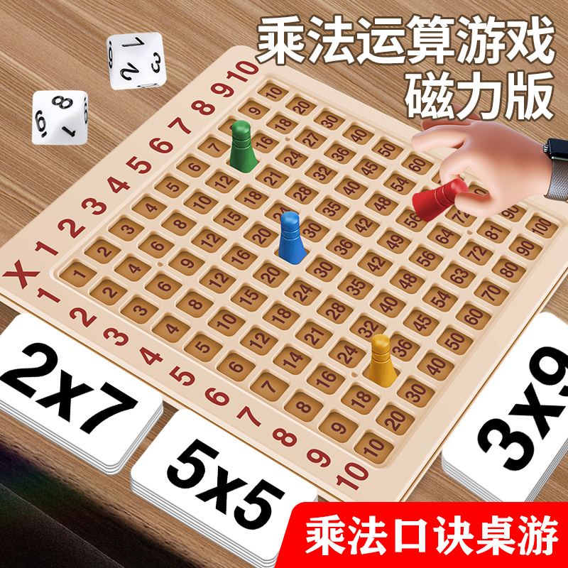 九九乘法口诀表二年级教具99桌游盘大启蒙小学生数学练习背诵神器