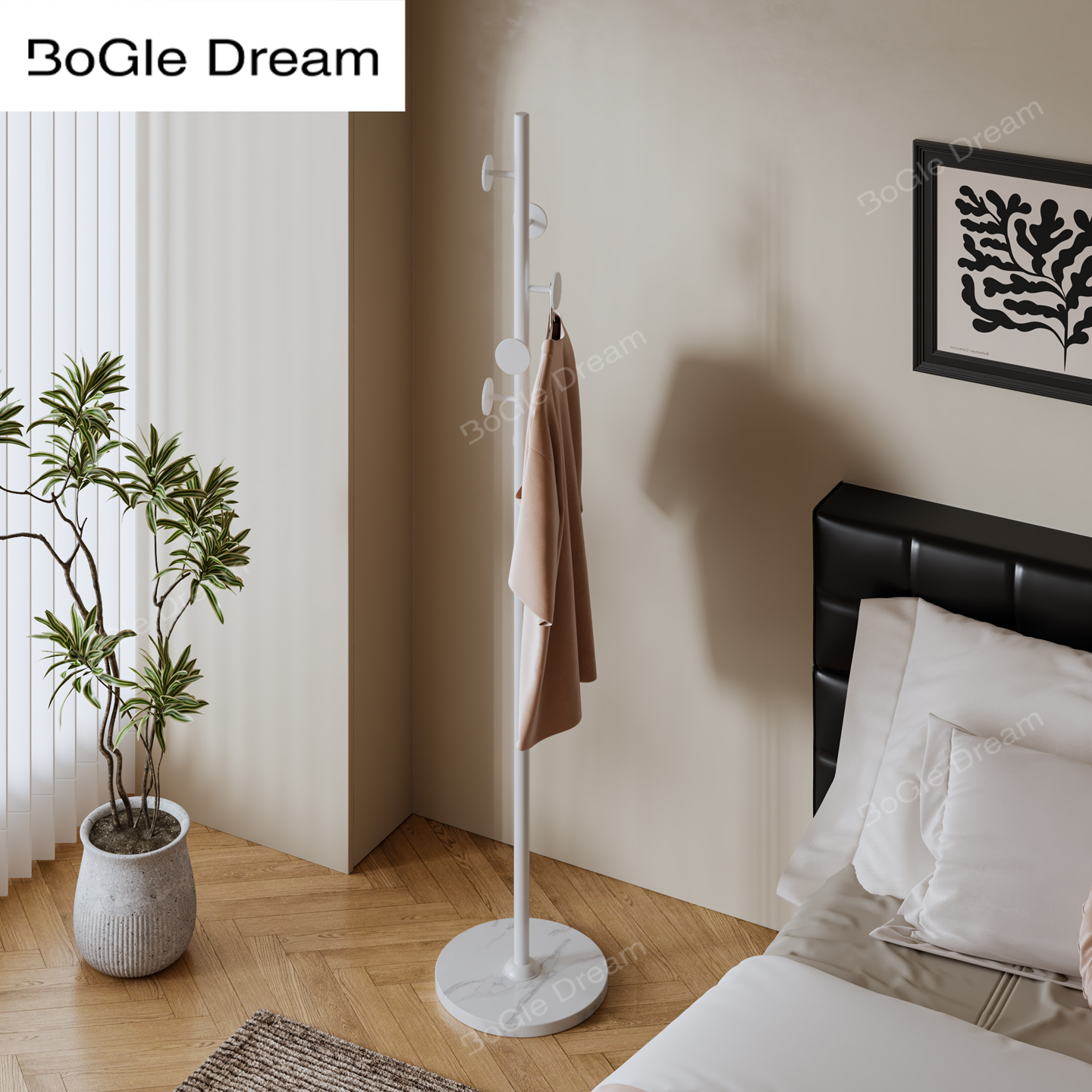 宝格收纳挂衣不锈钢简约不站空间