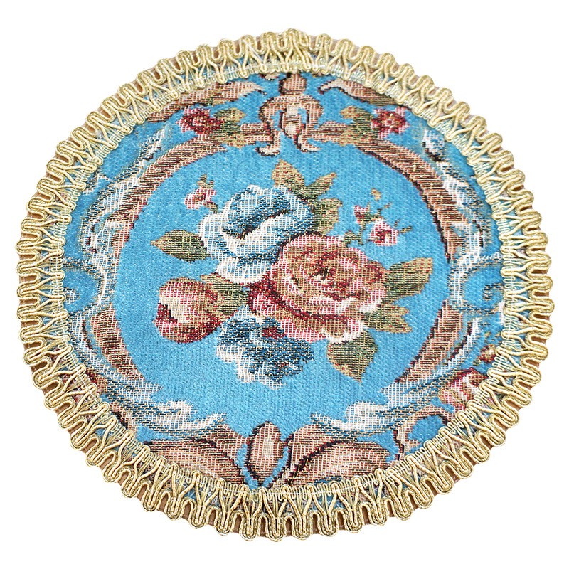 欧式用餐垫布艺菜盘垫碟垫隔热防滑金色蕾丝花边西餐碗碟防烫杯垫