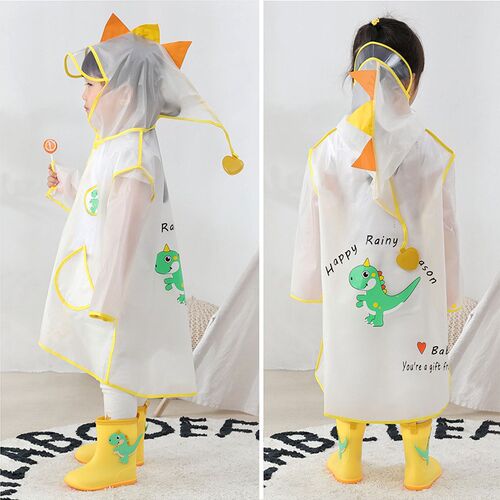 鲍雨新恐龙宝宝雨衣雨鞋套装儿童雨靴男童小童幼儿小孩胶水鞋女童