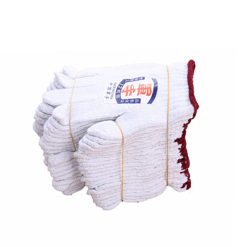 手套劳保耐磨工作纯棉纱加厚棉线白色尼龙防护棉手套透气防滑军手
