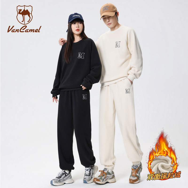 【双面摇粒绒】加绒卫衣套装秋季情侣款运动休闲套头衫卫衣卫裤