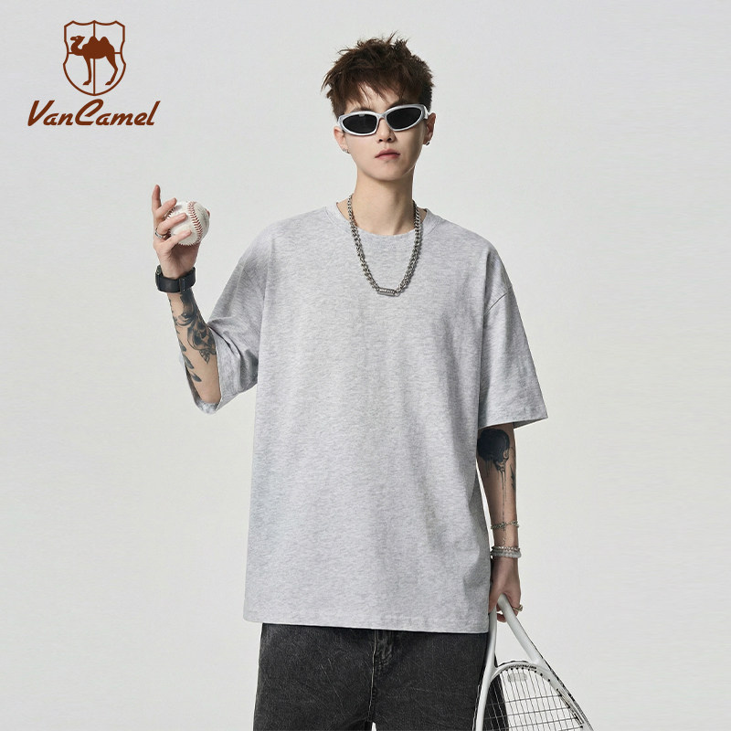 VANCAMEL/西域骆驼精梳纯棉T恤男女通用夏季新款舒适透气短