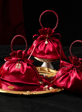 喜糖袋子2025新款结婚专用糖果包装袋手提婚礼高档喜糖袋喜糖盒子