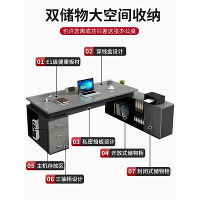 办公桌椅组合办公室简约现代经理总裁单人办工作桌子大班台老板桌