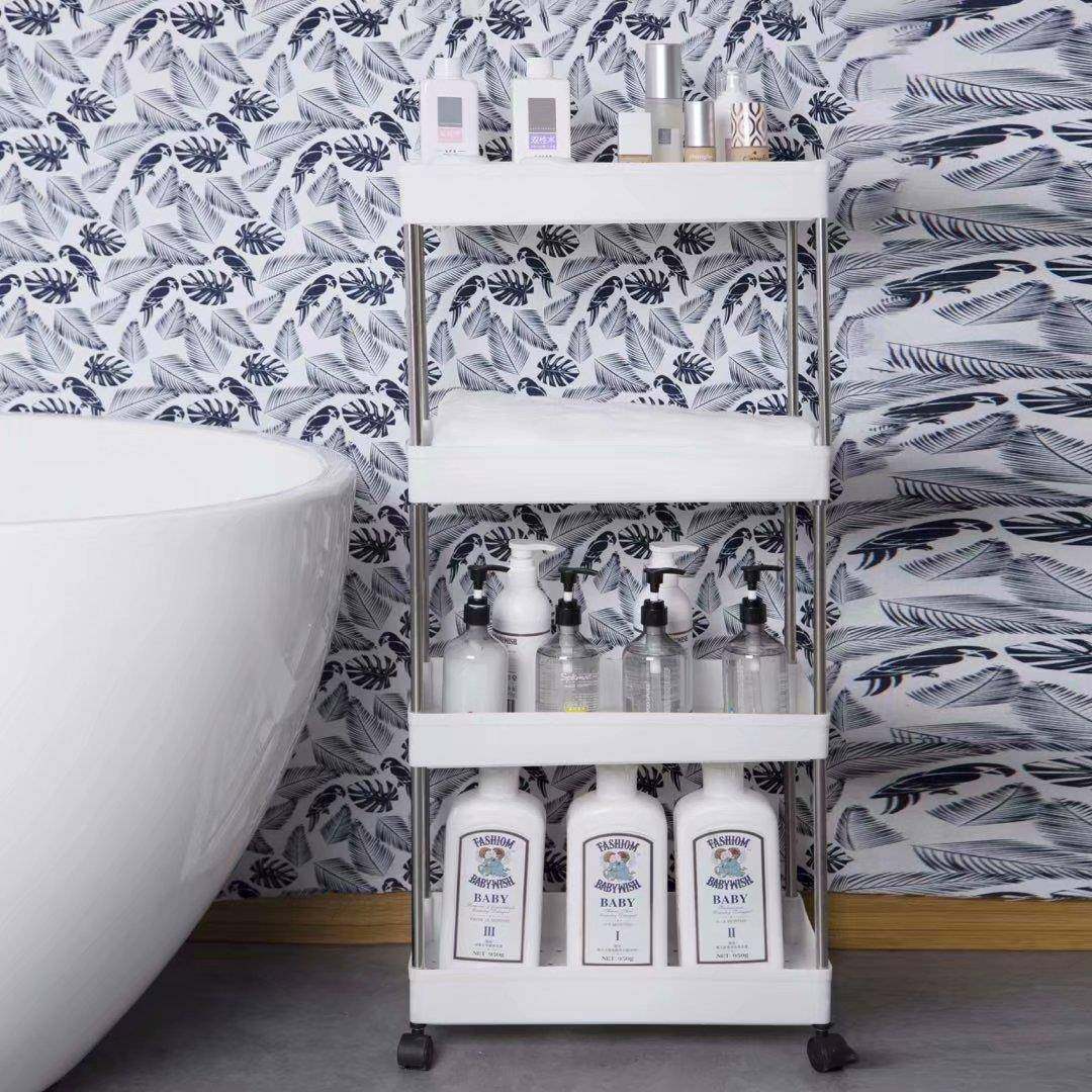 卫生间浴室夹缝收纳置物架厨房窄柜冰箱洗衣机客厅落地式缝隙架子,收纳整理,书桌收纳置物架,淘宝优惠券,粉丝福利购,淘宝优惠卷