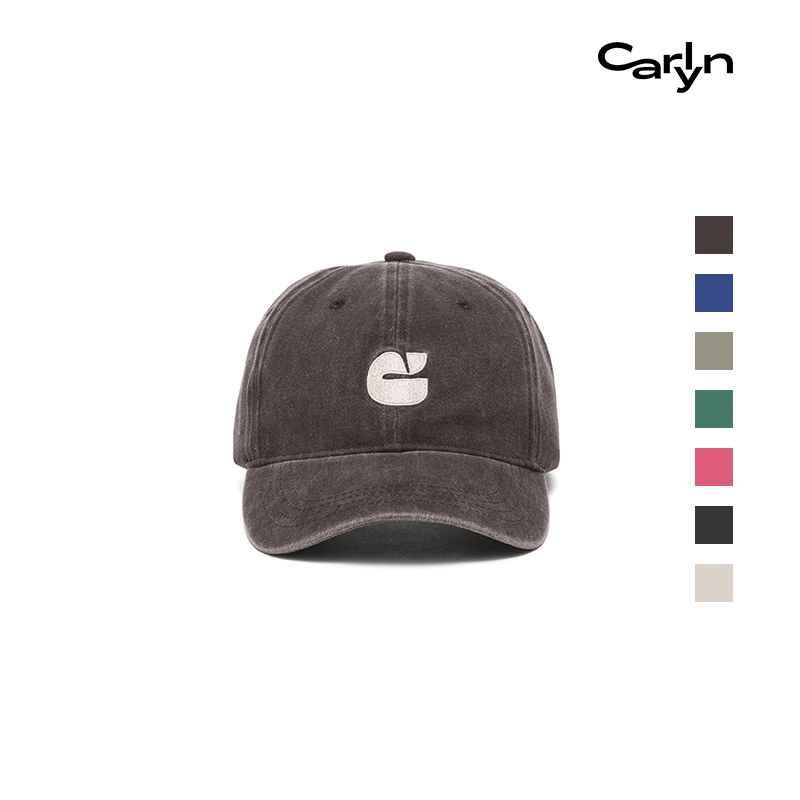 【贺峻霖同款】Carlyn NEW LOGO WASHED CAP刺绣弯檐棒球帽休闲