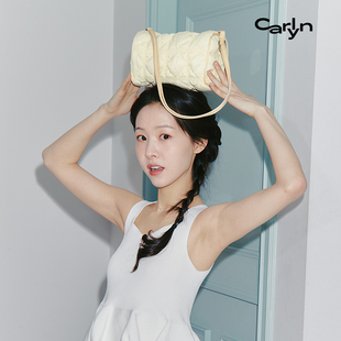 Carlyn KIRA迷你韓國(guó)設(shè)計(jì)褶皺云朵包可調(diào)節(jié)肩帶單肩包包斜挎包