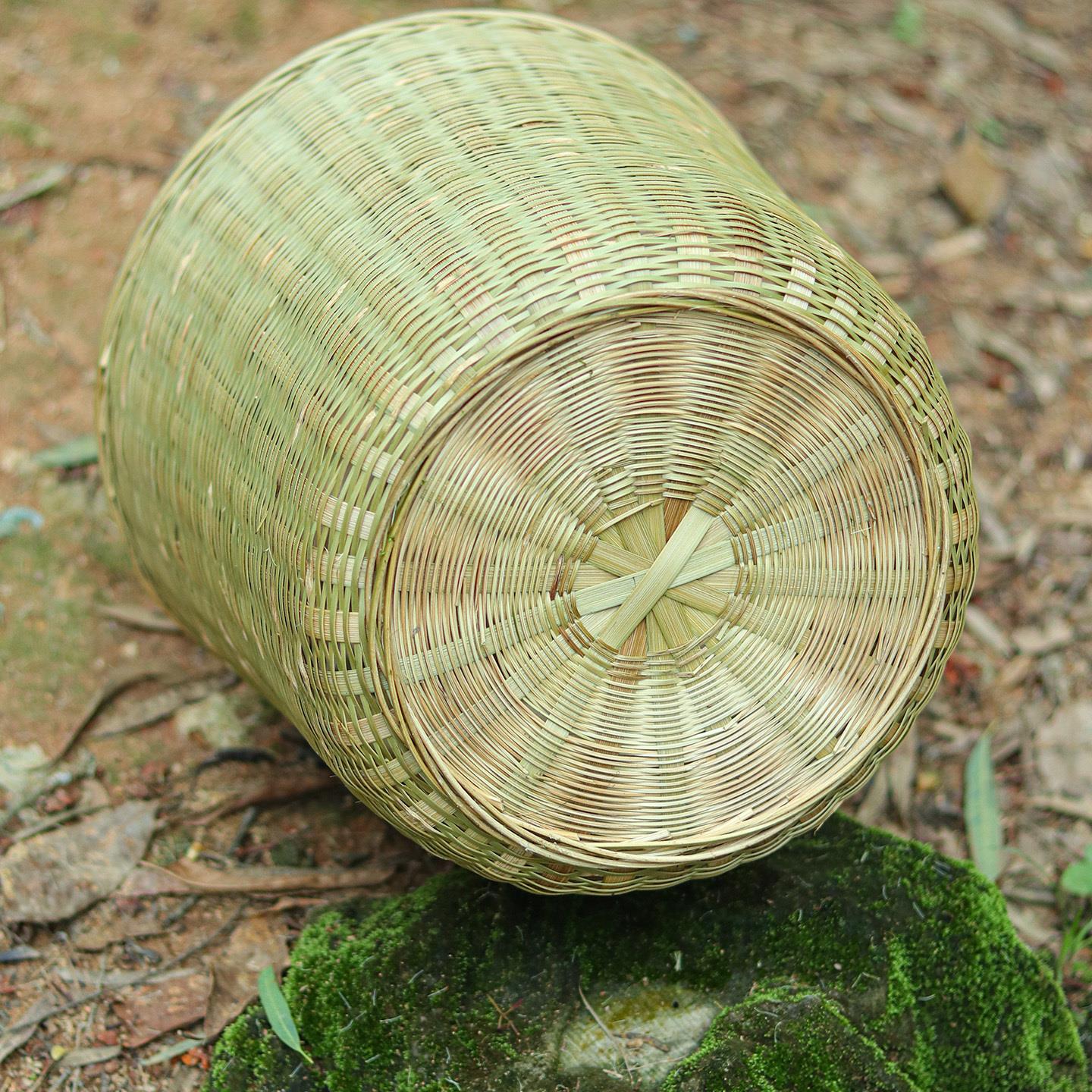 竹编圆桶直桶竹篓圆竹篮青篾厨房收纳筐蜜蜂笼垃圾篓鲜花篓箩筐