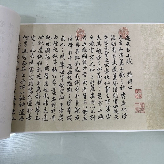 汪由敦孙绰天台山赋复古书法字画行书真迹宣纸微喷仿古装裱装饰画