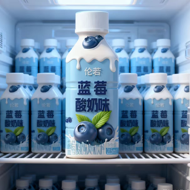 【买一送一】伦若蓝莓酸奶215ml*24瓶整箱装常温储存酸奶饮料特价