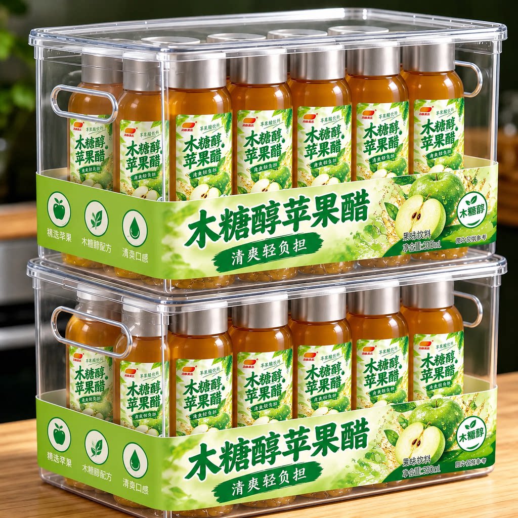 【买一箱送一箱】木糖醇苹果醋整箱24瓶*330ml解渴小瓶饮料特价
