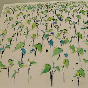 吴冠中新苗艺术高清微喷抽象国画画芯装裱挂轴客厅书房卧室装饰画