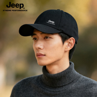 jeep吉普鸭舌帽男款 秋冬户外休闲硬顶纯棉帽子大头围加厚棒球帽男