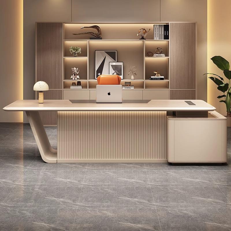 烤漆老板桌办公桌椅组合书桌简约现代总裁主管经理时尚轻奢大班台