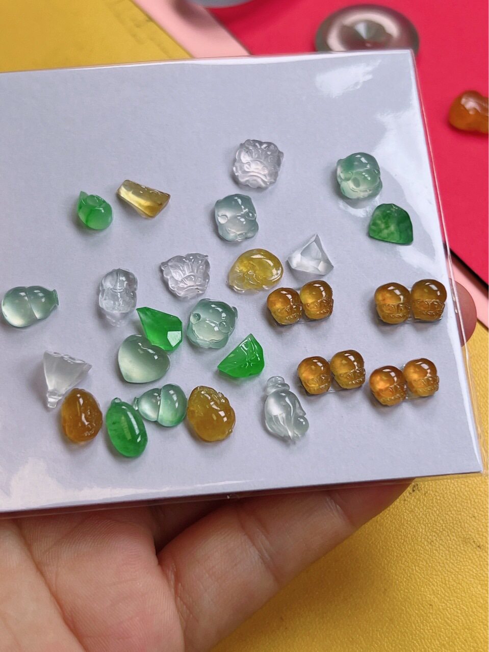 翡翠小精品貔貅镶嵌小滴溜冰阳绿貔貅高冰葫芦一手满绿葫芦