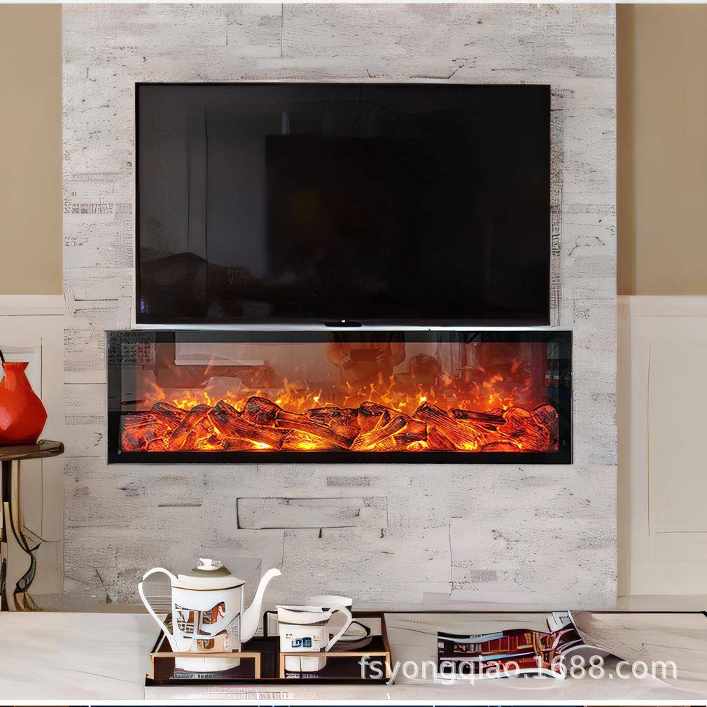 2D电子壁炉美式电壁炉嵌入式家用装饰电子仿真火焰家用取暖器壁炉